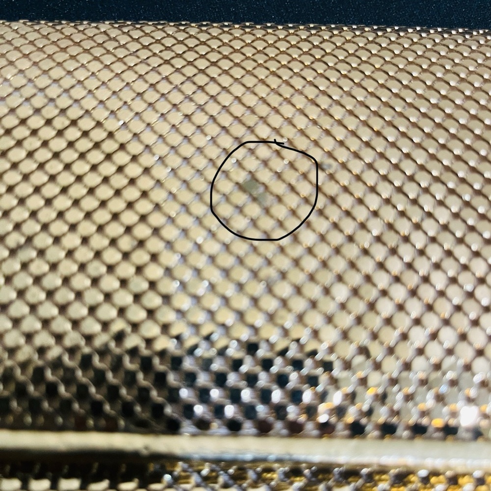 Whiting & Davis Vintage Gold Fluid Liquid Drape Formal Shoulder Bag Clutch Purse - Picture 6 of 9